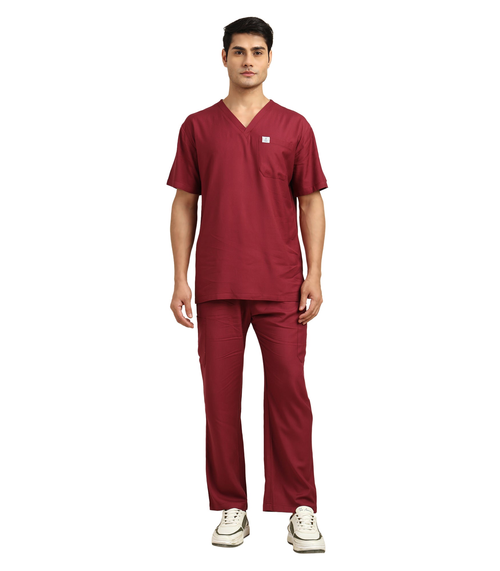 Men V-Neck Windsor Wine Scrub Set