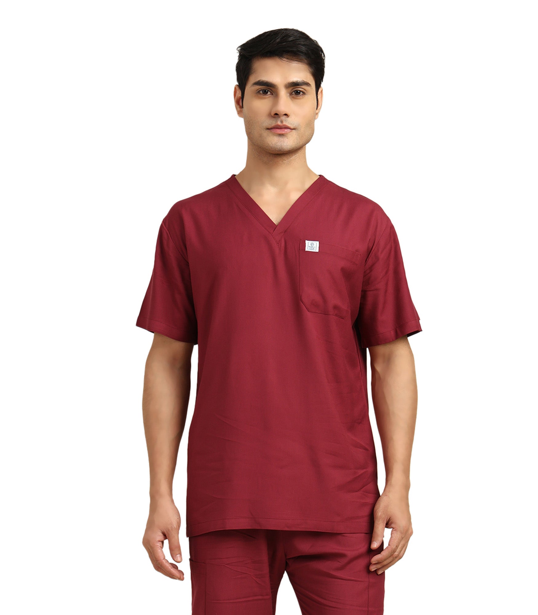 Men V-Neck Windsor Wine Scrub Top