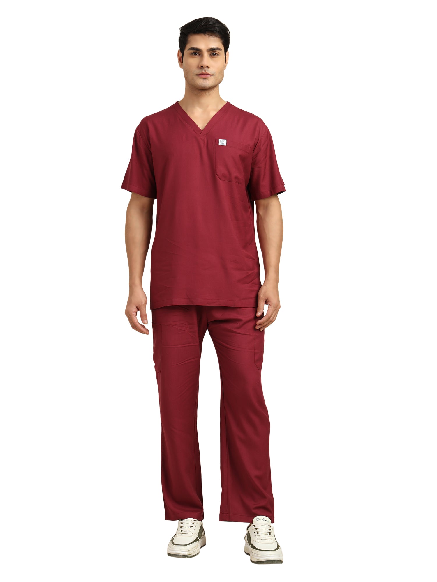Men V-Neck Windsor Wine Scrub Top