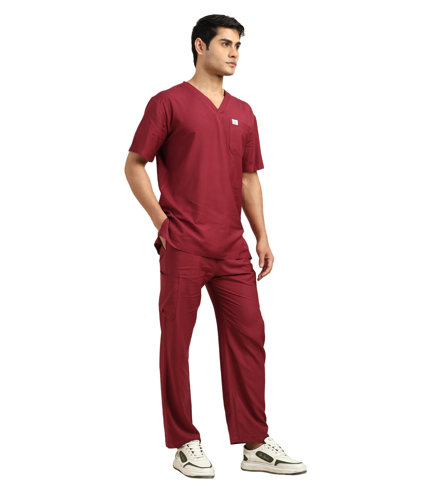 Men V-Neck Windsor Wine Scrub Set