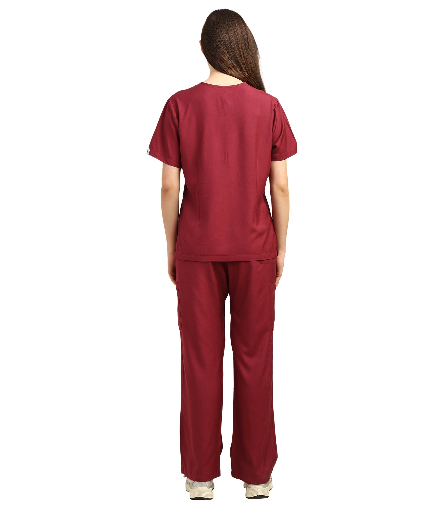 Women V-Neck Windsor Wine Scrub Set