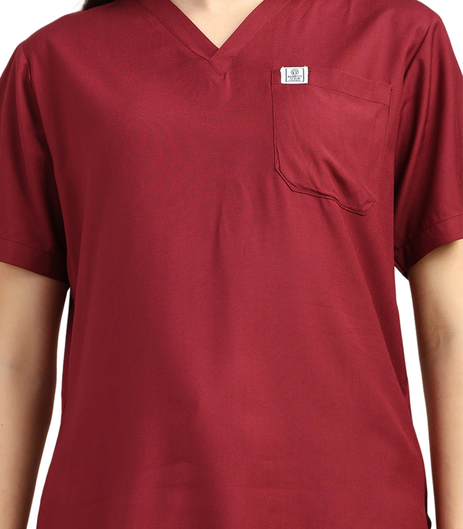 Women V-Neck Windsor Wine Scrub Top