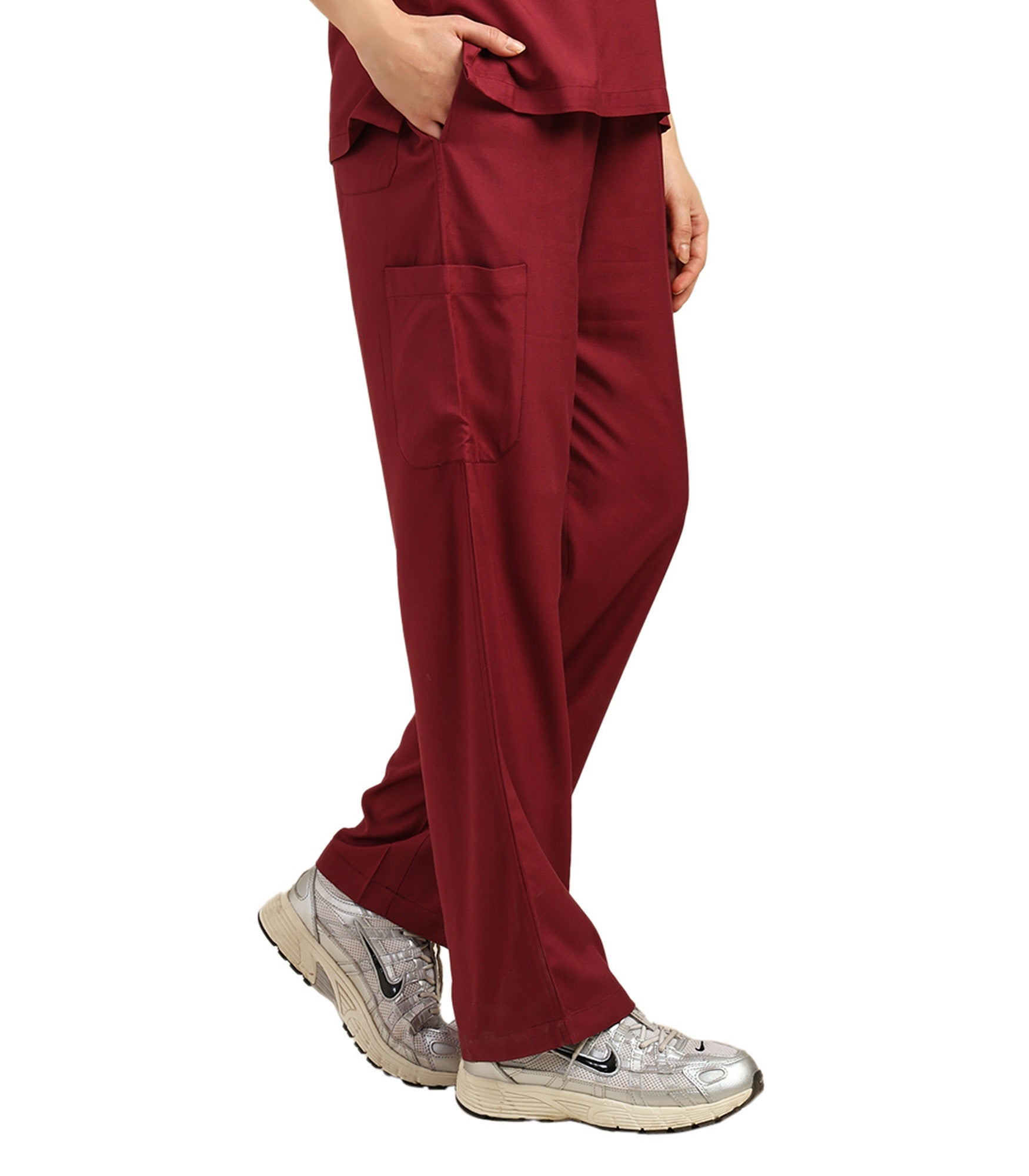 Women V-Neck Windsor Wine Scrub Set