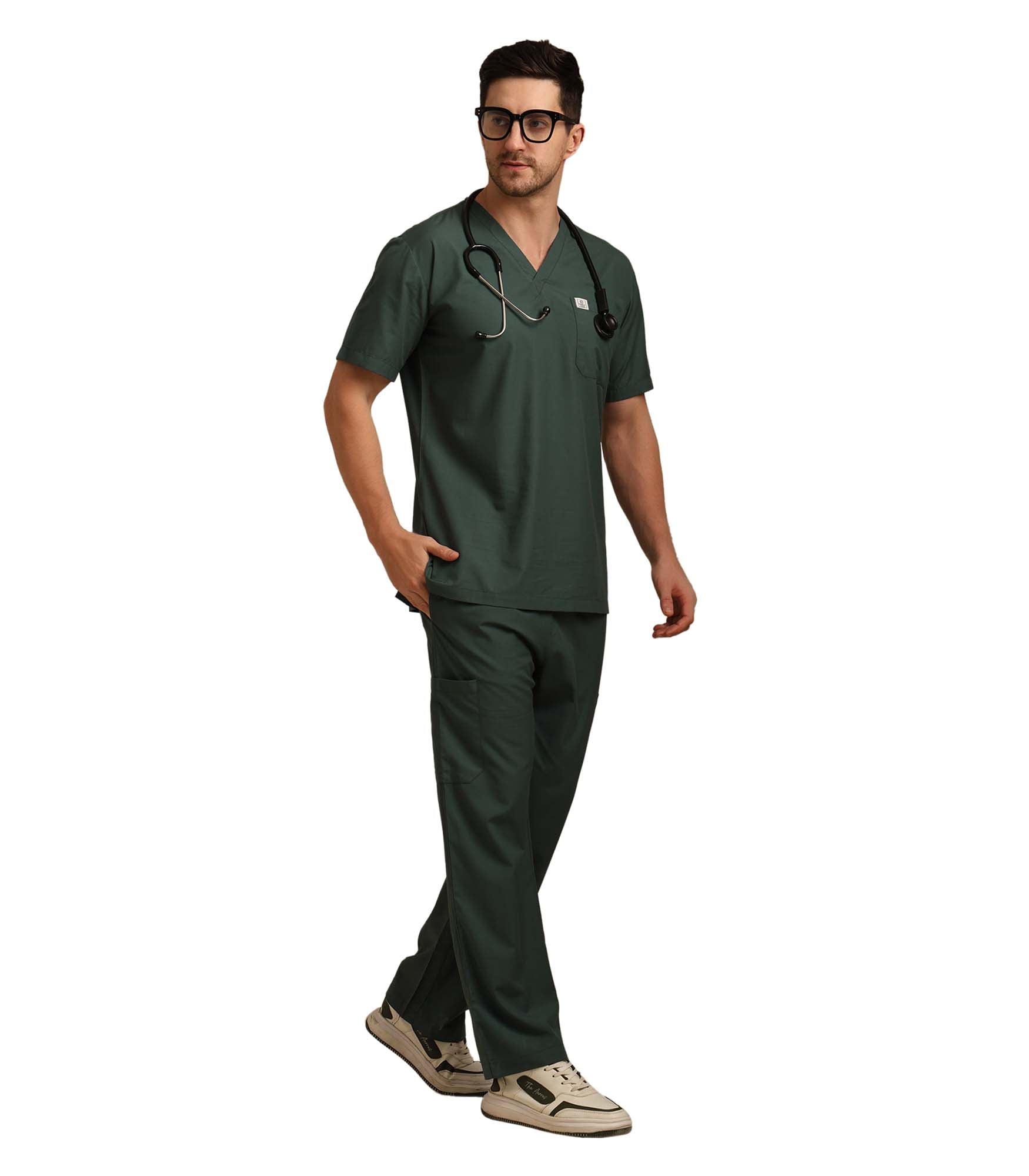 Men Forest Green Scrub Bottom