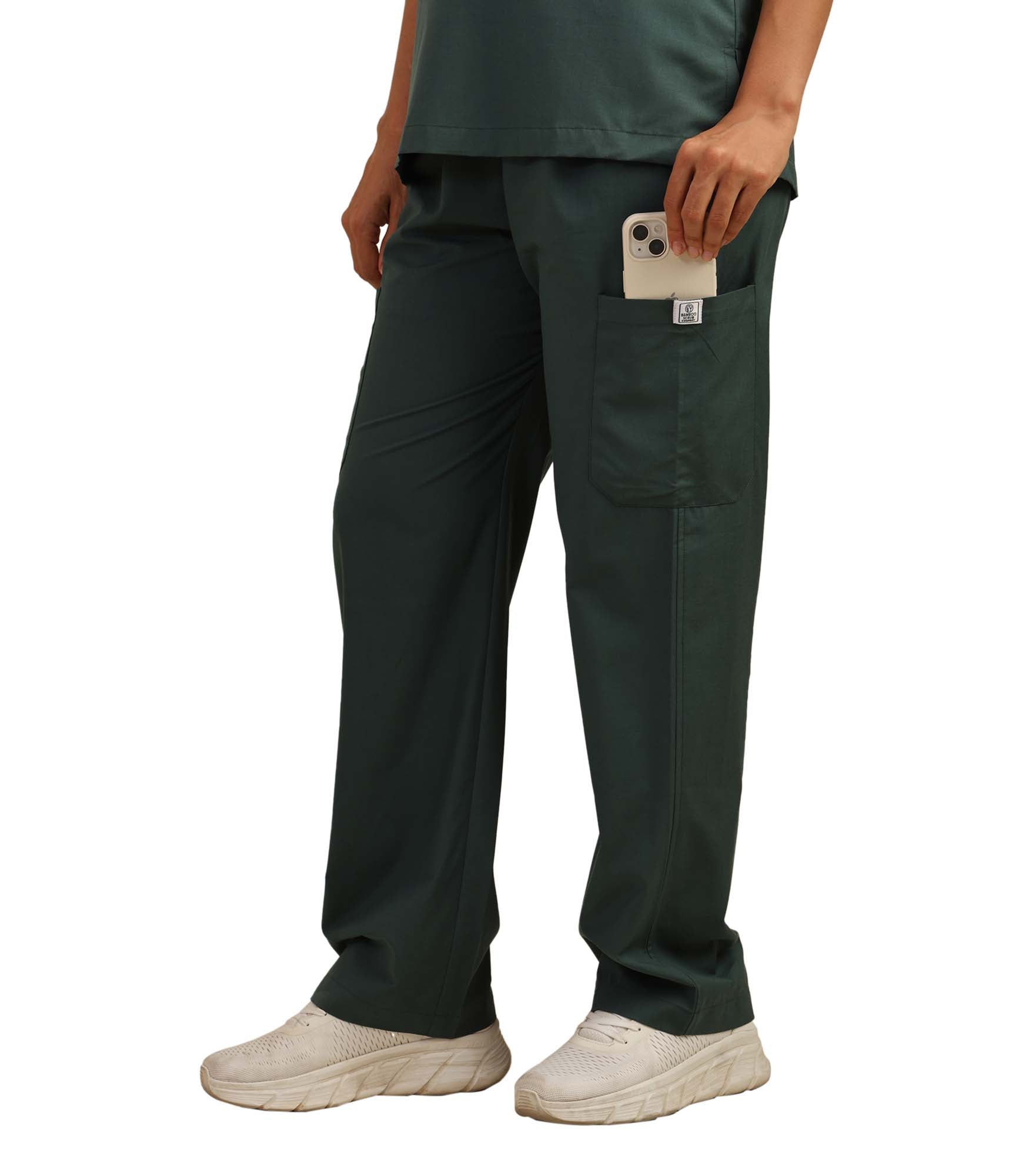 Women V-Neck Forest Greene Scrub Set