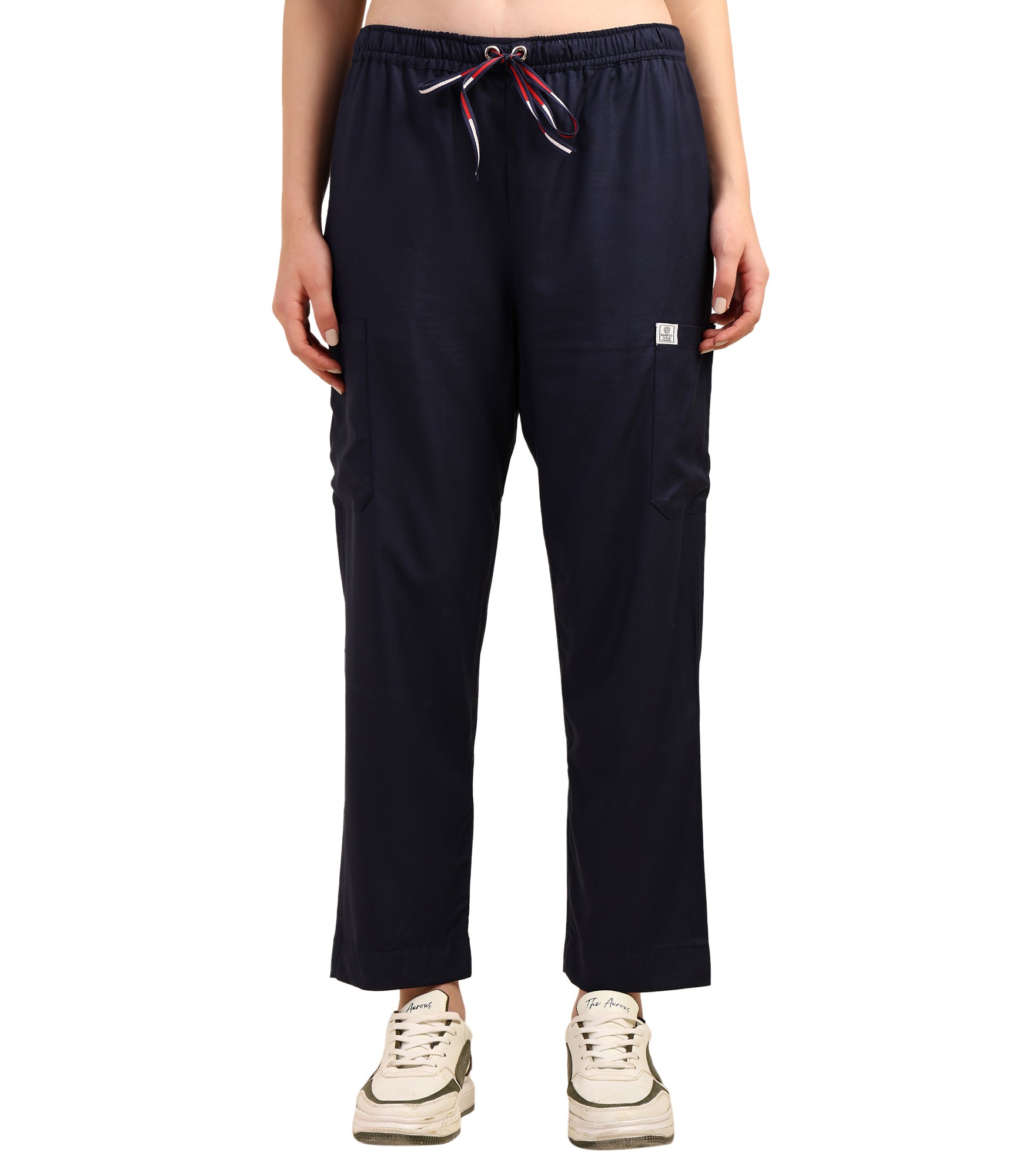 Women V-Neck Navy Blue Scrub Set