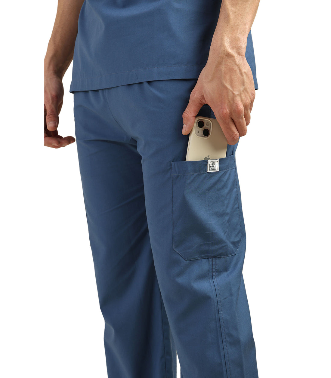 Men Steel Blue Scrub Bottom